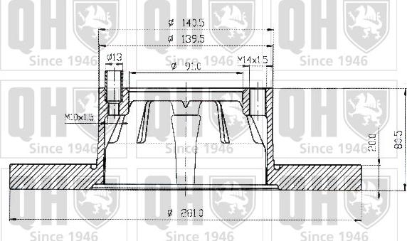 Quinton Hazell BDC3585 - Тормозной диск unicars.by