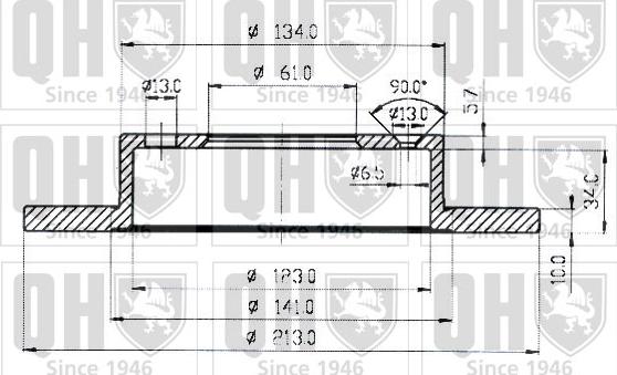 Quinton Hazell BDC3524 - Тормозной диск unicars.by