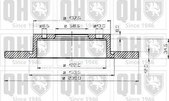 Quinton Hazell BDC3653 - Тормозной диск unicars.by