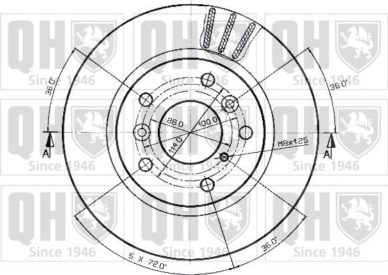 Quinton Hazell BDC3657 - Тормозной диск unicars.by