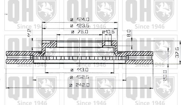 Quinton Hazell BDC3733 - Тормозной диск unicars.by