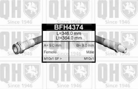 Quinton Hazell BFH4374 - Тормозной шланг unicars.by