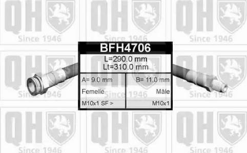 Quinton Hazell BFH4706 - Тормозной шланг unicars.by