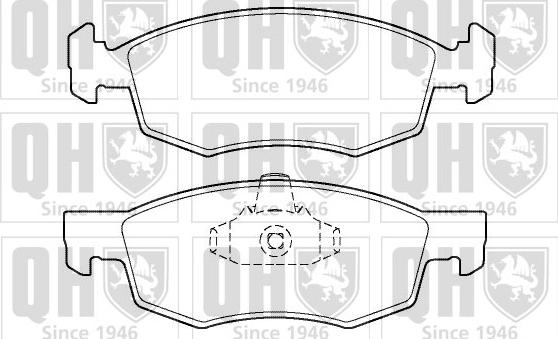 Quinton Hazell BP1402 - Тормозные колодки, дисковые, комплект unicars.by