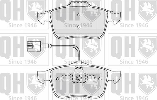 Quinton Hazell BP1502 - Тормозные колодки, дисковые, комплект unicars.by