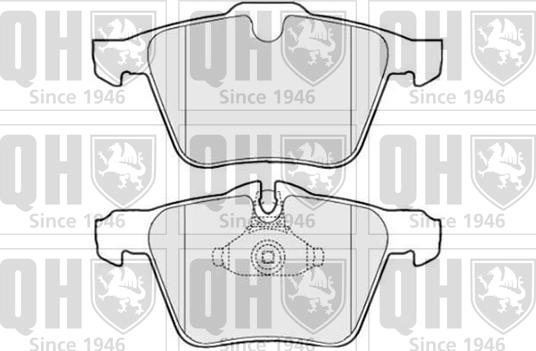 Quinton Hazell BP1630 - Тормозные колодки, дисковые, комплект unicars.by