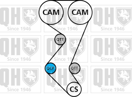 Quinton Hazell QBK646 - Комплект зубчатого ремня ГРМ unicars.by