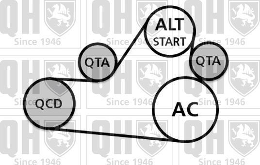 Quinton Hazell QDK103 - Поликлиновый ременный комплект unicars.by
