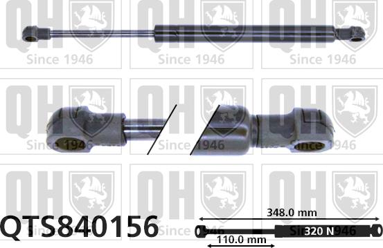 Quinton Hazell QTS840156 - Газовая пружина, упор unicars.by