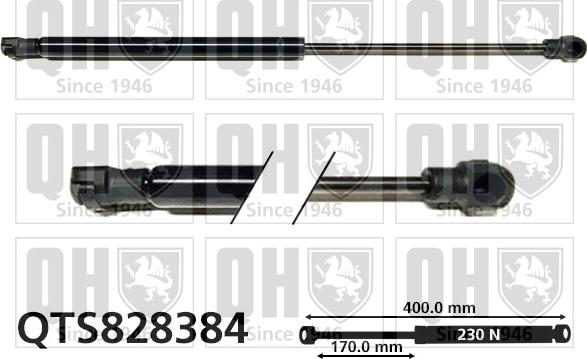 Quinton Hazell QTS828384 - Газовая пружина, капот unicars.by