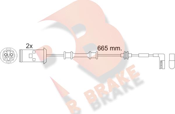 R Brake 610451RB - Сигнализатор, износ тормозных колодок unicars.by