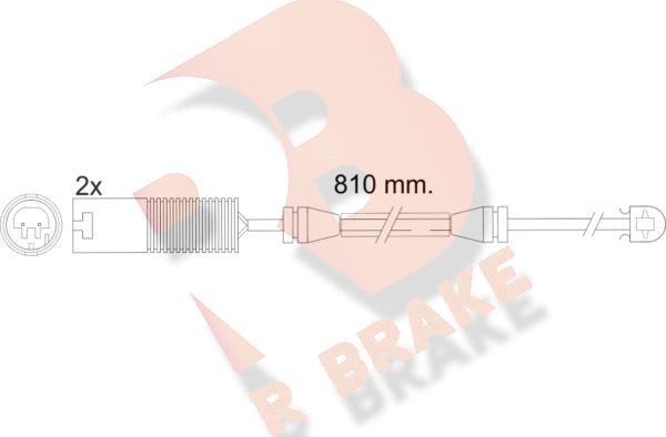 R Brake 610425RB - Сигнализатор, износ тормозных колодок unicars.by