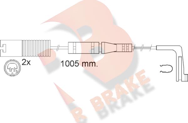 R Brake 610537RB - Сигнализатор, износ тормозных колодок unicars.by