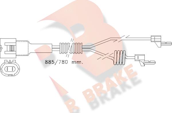 R Brake 610098RB - Сигнализатор, износ тормозных колодок unicars.by