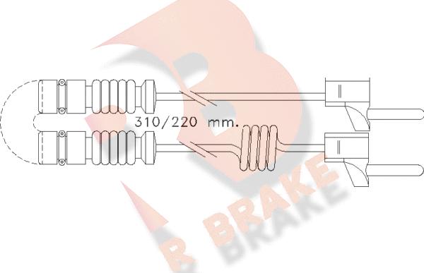 R Brake 610221RB - Сигнализатор, износ тормозных колодок unicars.by