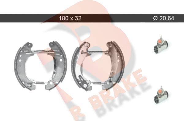 R Brake 79RBKT0064 - Комплект тормозных колодок, барабанные unicars.by