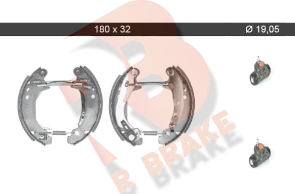 R Brake 79RBKT0063 - Комплект тормозных колодок, барабанные unicars.by