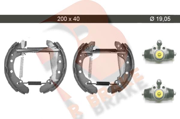 R Brake 79RBKT0003 - Комплект тормозных колодок, барабанные unicars.by