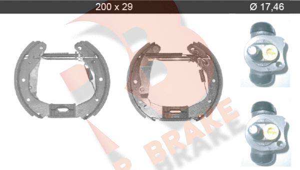 R Brake 79RBKT0036 - Комплект тормозных колодок, барабанные unicars.by