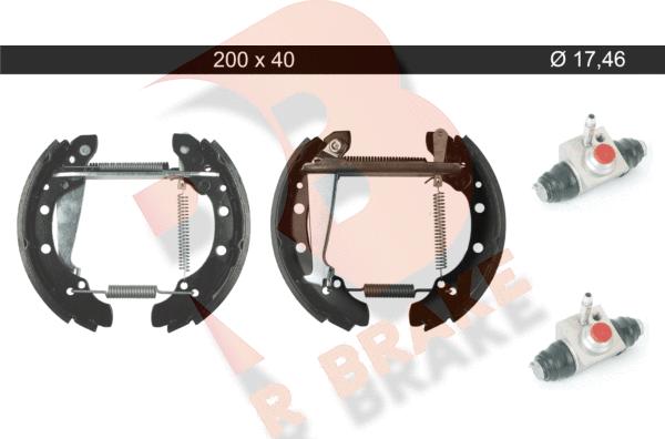 R Brake 79RBKT0105 - Комплект тормозных колодок, барабанные unicars.by