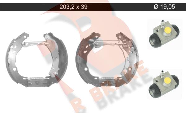 R Brake 79RBKT0117 - Комплект тормозных колодок, барабанные unicars.by