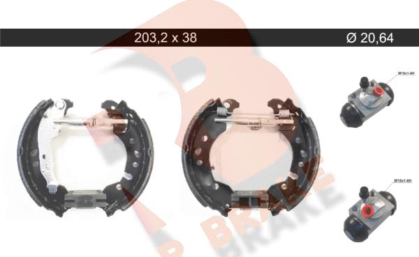 R Brake 79RBKT0135 - Комплект тормозных колодок, барабанные unicars.by