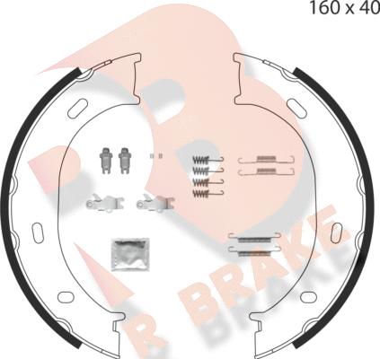 R Brake 79RBPB4007 - Комплект тормозов, ручник, парковка unicars.by