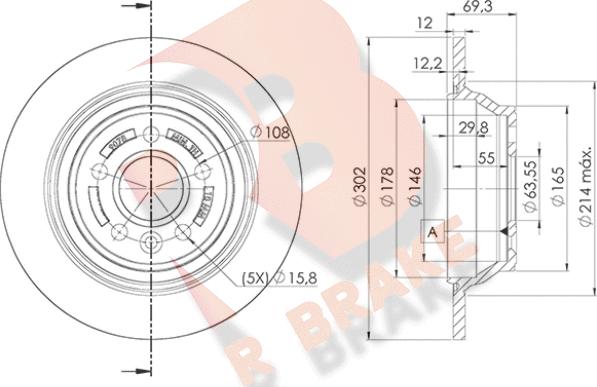 R Brake 78RBD19078 - Тормозной диск unicars.by