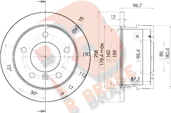 R Brake 78RBD10184 - Тормозной диск unicars.by