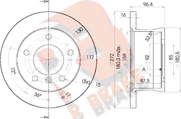 R Brake 78RBD10183 - Тормозной диск unicars.by