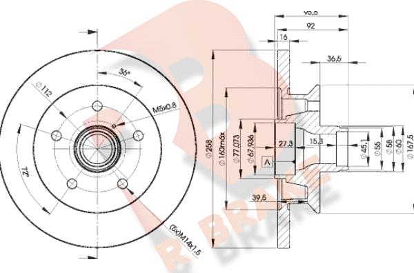 R Brake 78RBD13113 - Тормозной диск unicars.by