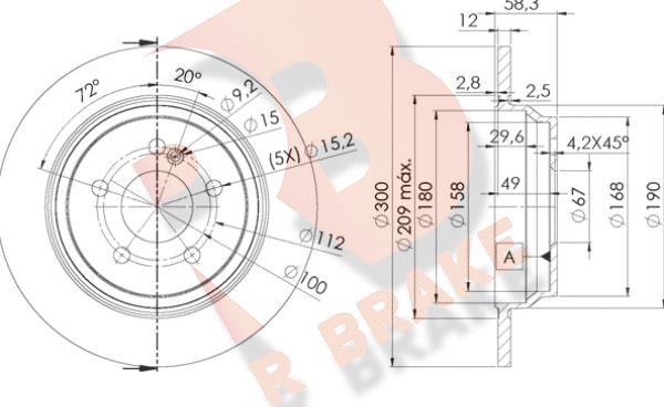 R Brake 78RBD12591 - Тормозной диск unicars.by