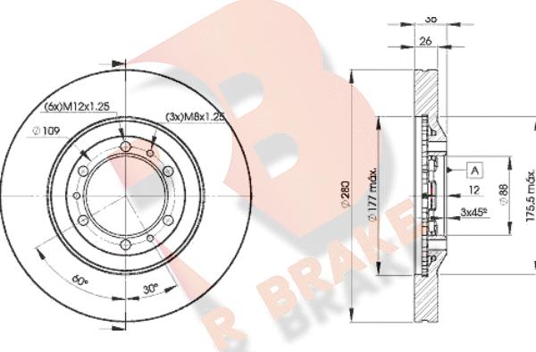 R Brake 78RBD29050 - Тормозной диск unicars.by