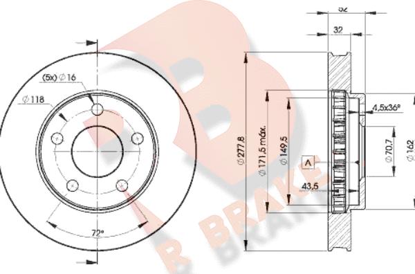 R Brake 78RBD29057 - Тормозной диск unicars.by