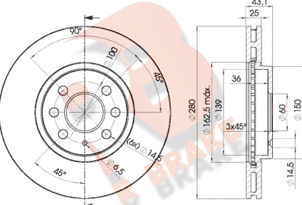 R Brake 78RBD29007 - Тормозной диск unicars.by