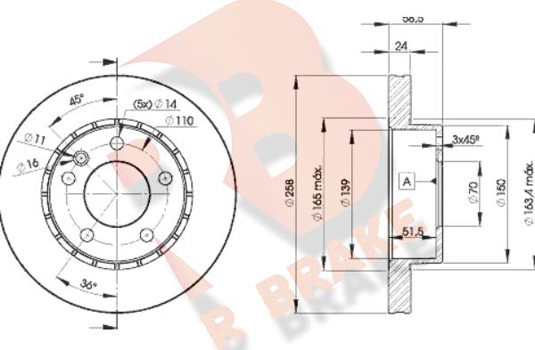 R Brake 78RBD29039 - Тормозной диск unicars.by