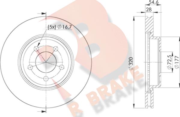 R Brake 78RBD29196 - Тормозной диск unicars.by