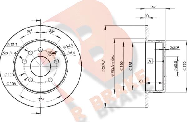 R Brake 78RBD29101 - Тормозной диск unicars.by