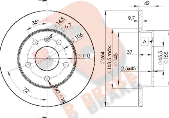 R Brake 78RBD29110 - Тормозной диск unicars.by