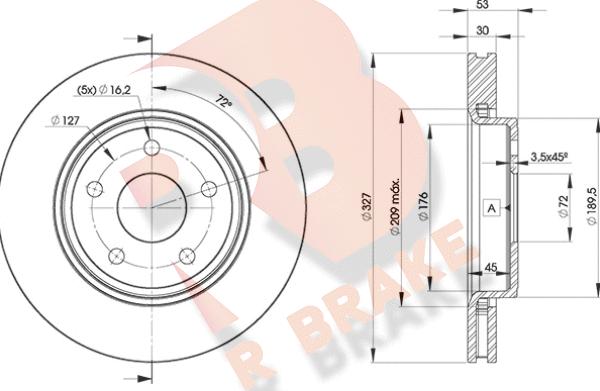 R Brake 78RBD29269 - Тормозной диск unicars.by