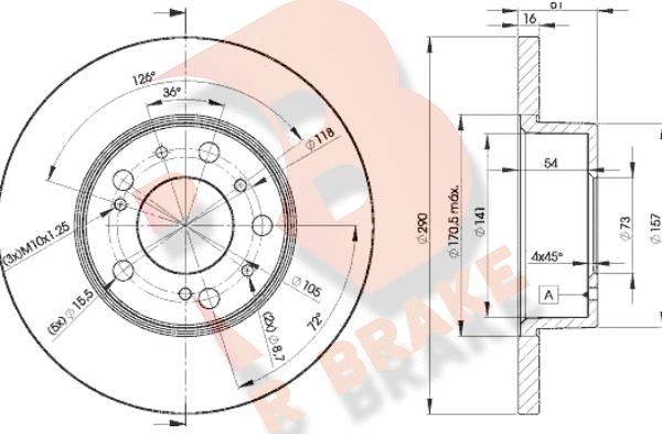 R Brake 78RBD24695 - Тормозной диск unicars.by