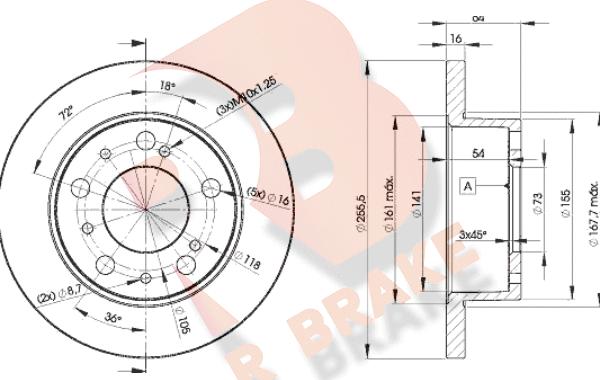 R Brake 78RBD24693 - Тормозной диск unicars.by