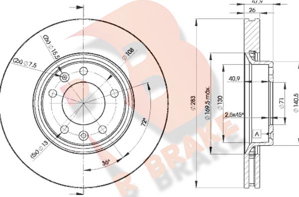 R Brake 78RBD24660 - Тормозной диск unicars.by