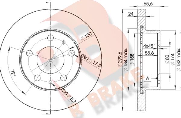 R Brake 78RBD24682 - Тормозной диск unicars.by