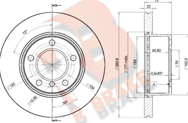 R Brake 78RBD24629 - Тормозной диск unicars.by