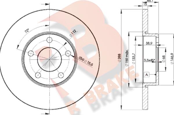 R Brake 78RBD24061 - Тормозной диск unicars.by