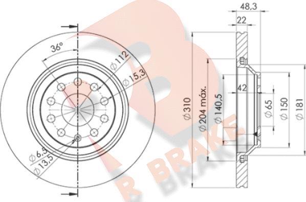 R Brake 78RBD24082 - Тормозной диск unicars.by