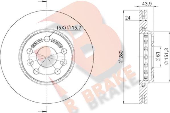 R Brake 78RBD24294 - Тормозной диск unicars.by