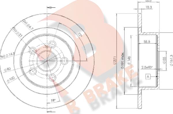 R Brake 78RBD24243 - Тормозной диск unicars.by