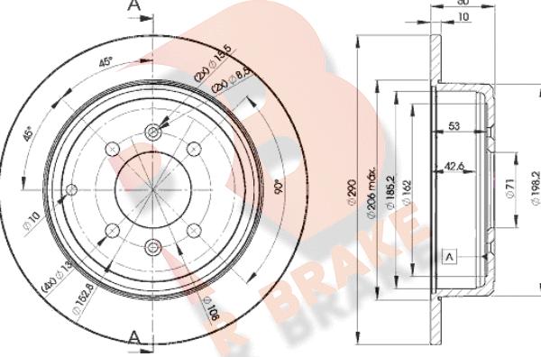 R Brake 78RBD24250 - Тормозной диск unicars.by